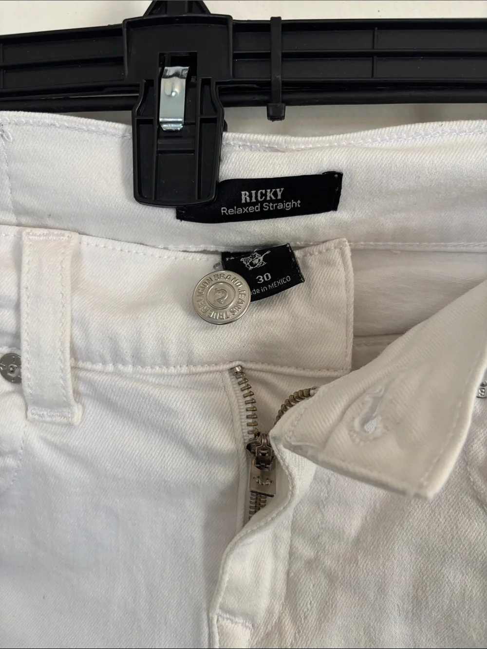 True Religion White Denim Bermuda Cutoff Shorts - Used/like new
